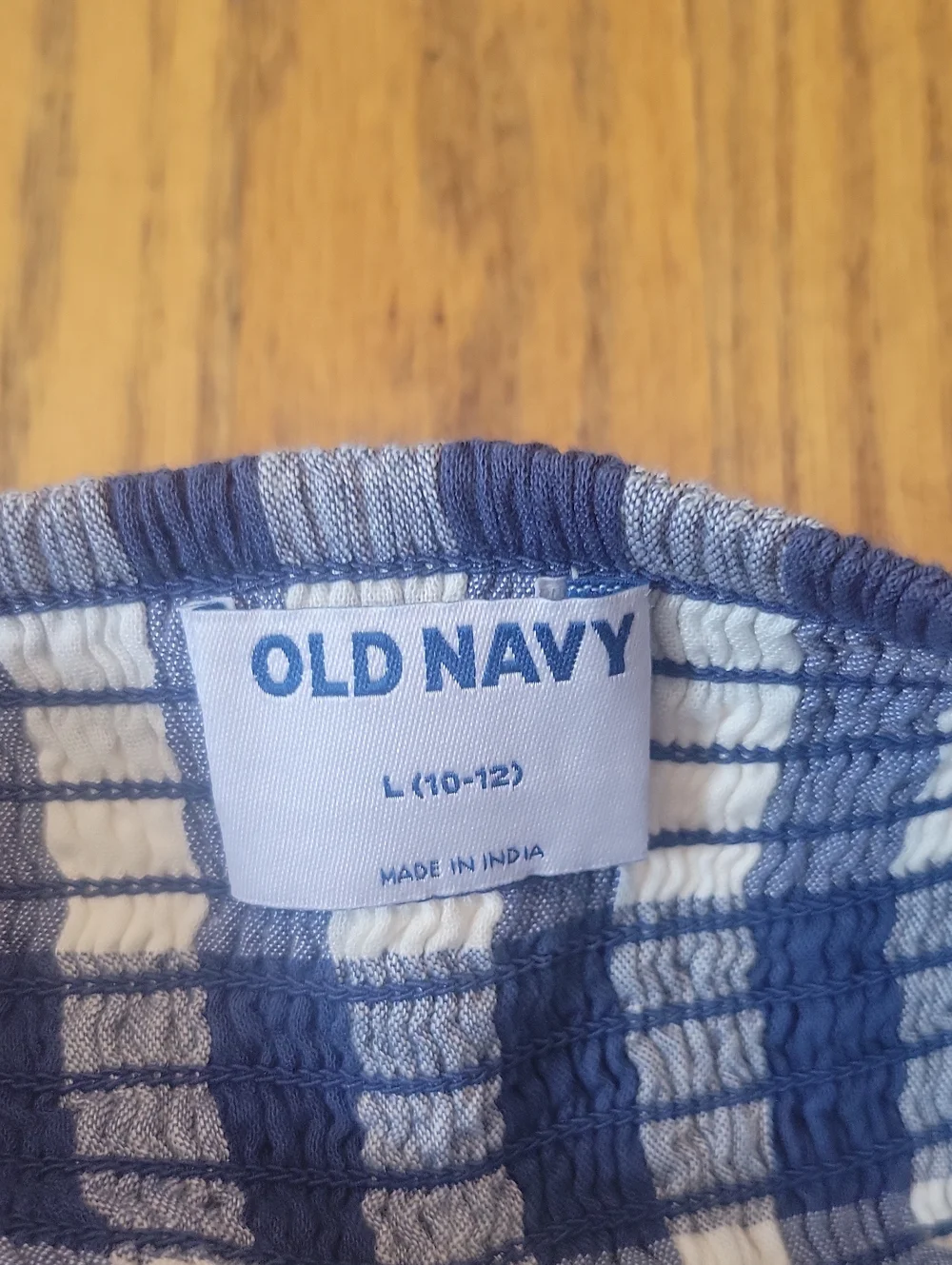 BNWT Old Navy Girls' Large Blue and White Gingham Tiered Dress